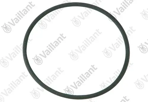 Schwarzer O-Ring auf weißem Hintergrund, geeignet für Vaillant-Produkte, ermöglicht einen sicheren Abdichtungsanschluss im Brennerflansch.